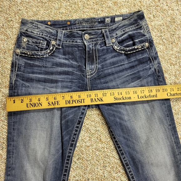 Miss Me Cuffed Capris Jeans Denim Bling Size 30 - Picture 6 of 15